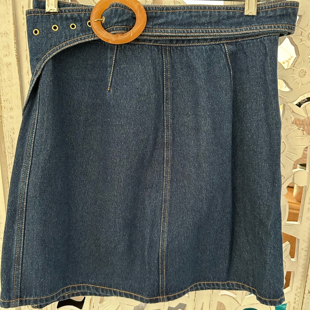 Amaya Apparel Denim Skirt with Belt